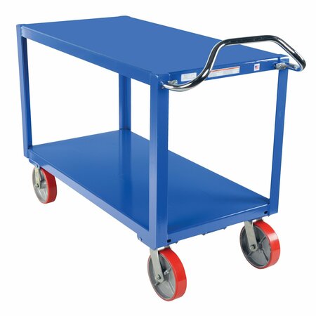 VESTIL Ergo Handle Cart, Steel, 2 Shelves, 4000 lb DH-PU2.4-2448